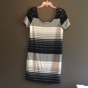 Francesca’s black and white striped dress